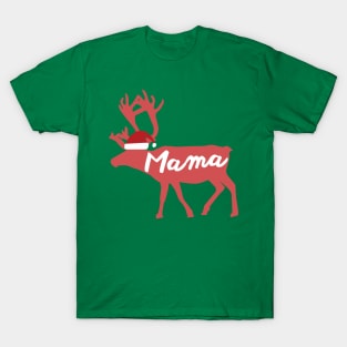 Mama Mother Mom Reindeer Family Group Christmas Eve Matching T-Shirt